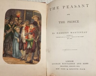 Livres anciens, le paysan et le prince, vers 1883 Harriet Martineau