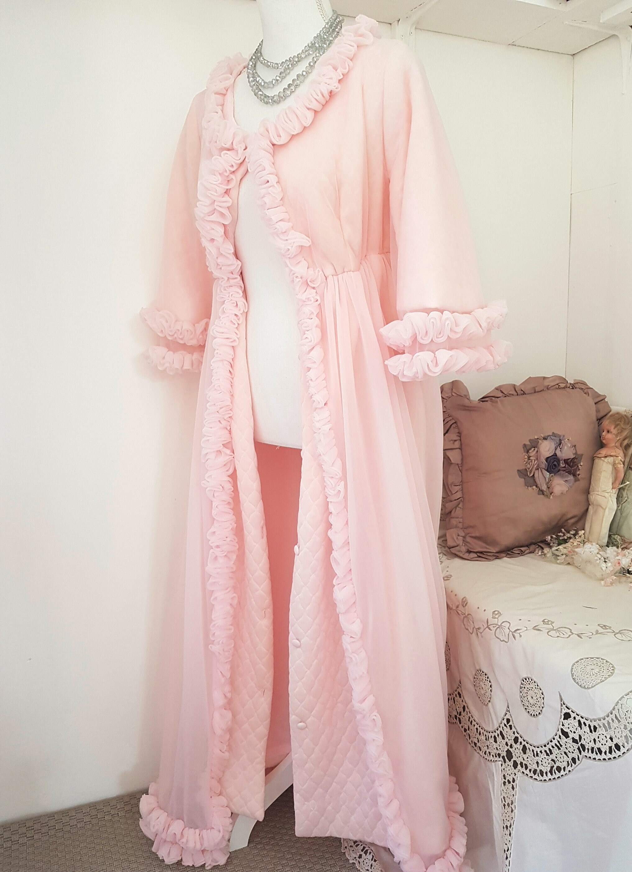 frilly dressing gown