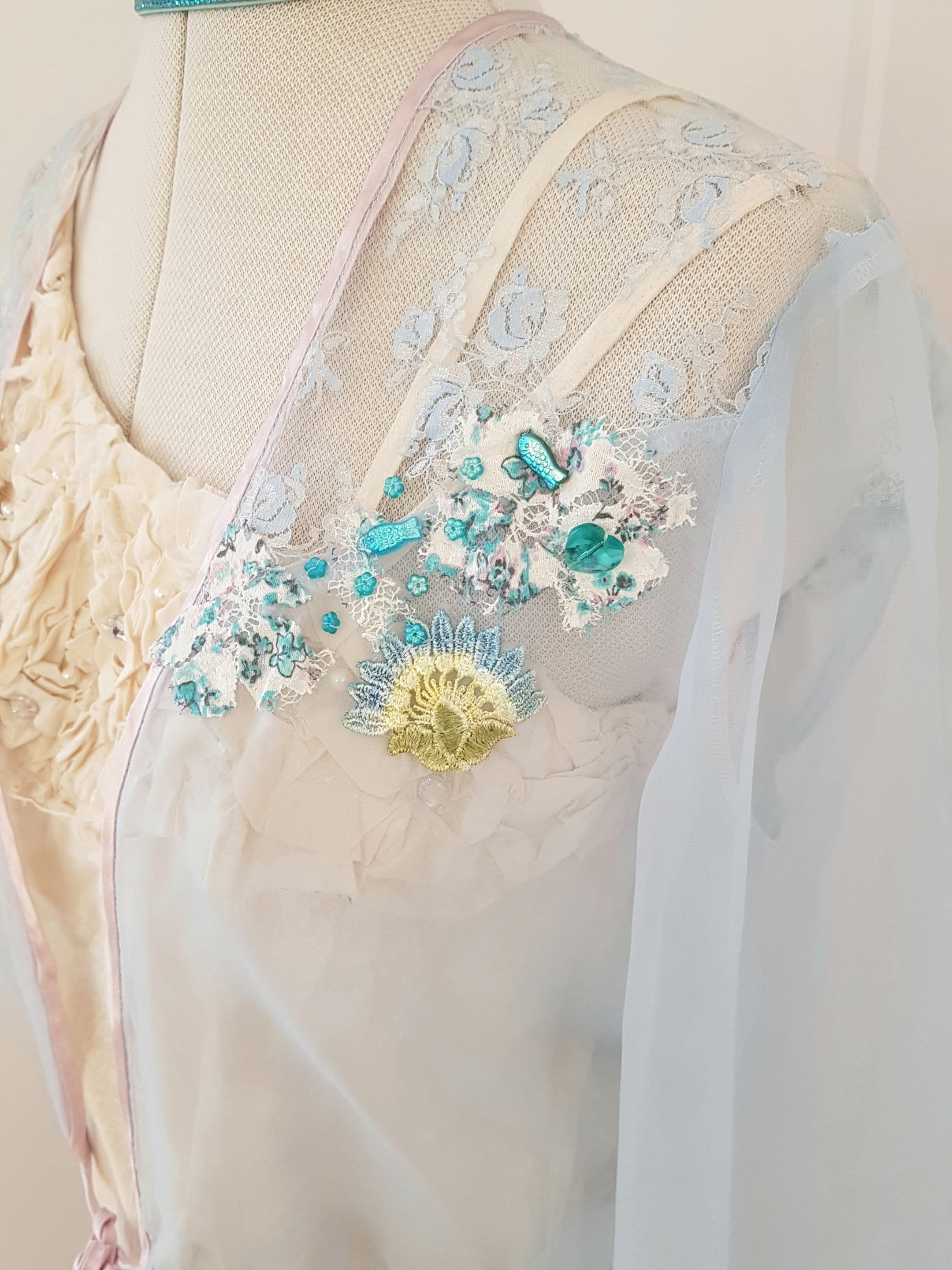 Blue Beaded Jacket, EXQUISITE Evening Shrug, Hand Made Top, Beaded Lace  Bolero - Etsy