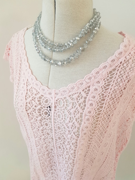 Pink lace beach top, ALL LACE, soft comfortable, c