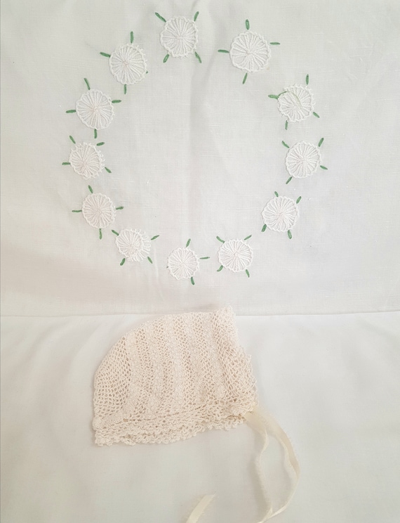 EXCEPTIONAL french antique baby bonnet, exquisite