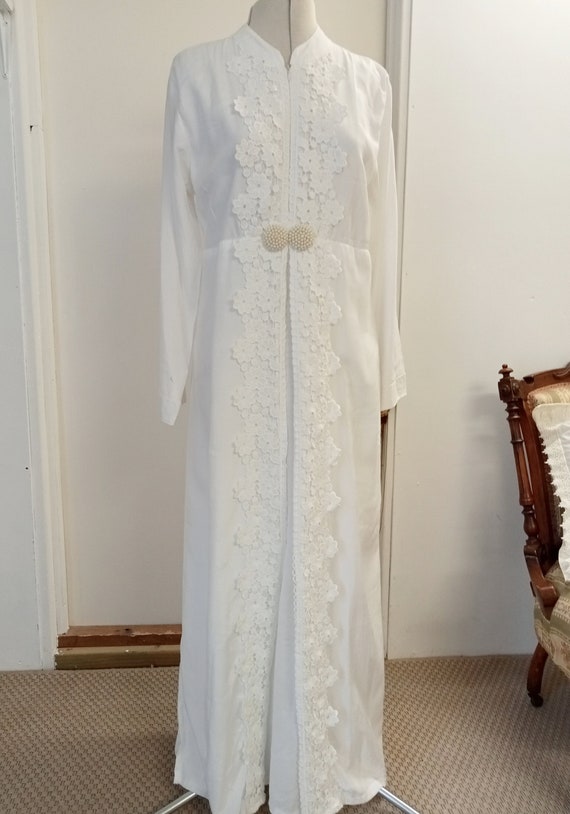 Vintage 60s style wedding dress, MAXI DRESS, flor… - image 2