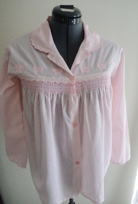 pink bed jacket, 80s vintage underwear, pink ling