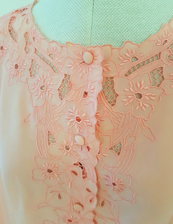 Vintage embroidered blouse, pretty 80s does edwar… - image 6