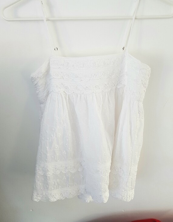 INCREDIBLE cotton camisole, 90s does edwardian vic