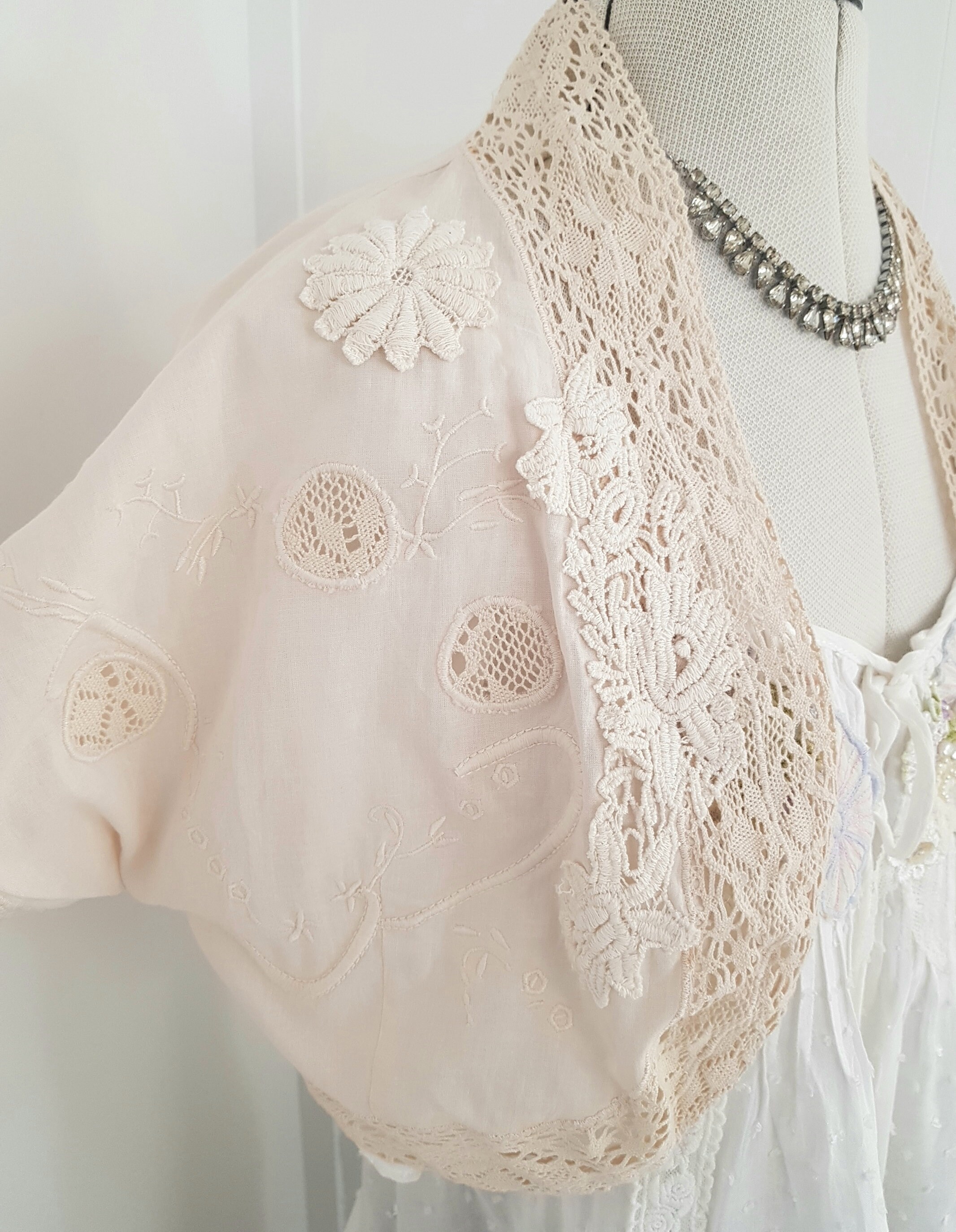 beige lace jacket