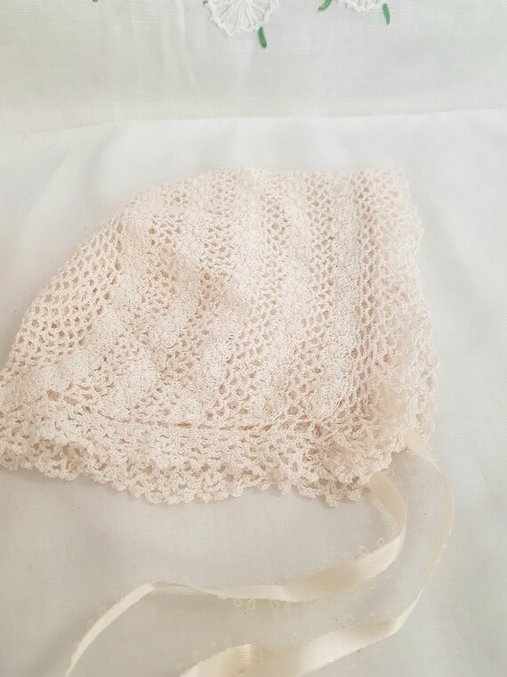 EXCEPTIONAL french antique baby bonnet, exquisite… - image 6