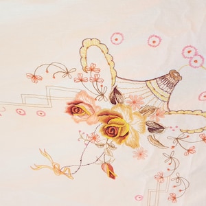 vintage large floral tablecloth, big rectangular tablecloths, 80s does cottagecore wedding