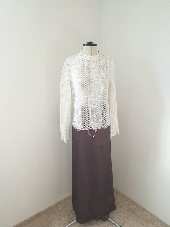 victorian lace blouse, 90s does victorian, EXCEPTI