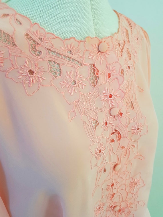Vintage embroidered blouse, pretty 80s does edwar… - image 1