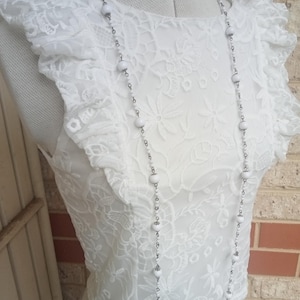 White lace boho top, festival blouse, bohemian summer shirt, hippie lace tunic, vintage style top