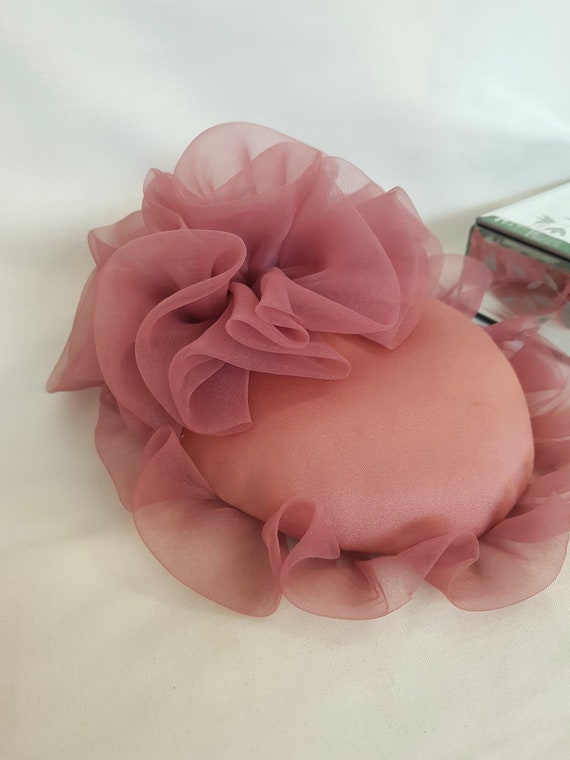 pink hat, frou frou, victorian edwardian look, 80s
