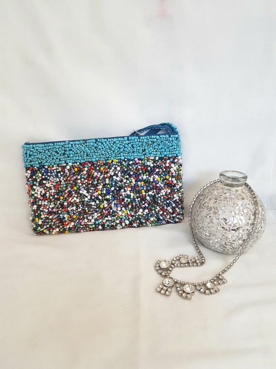 mermaid purse, gifts for women, all beaded, prett… - image 4