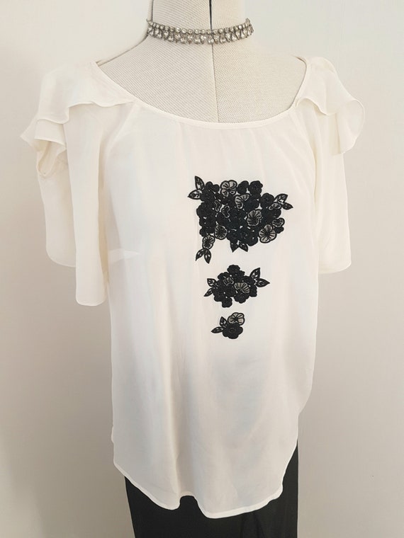 FABULOUS vintage silk blouse, edwardian look, emb… - image 3