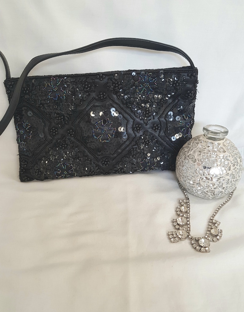 black beaded bag