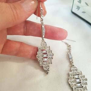 Vintage art deco wedding earrings, edwardian inspired jewelry, bridal wedding jewellery