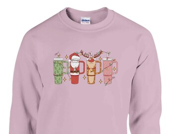 Stanley Mug-kerstshirt | Feestelijk drinkgerei | Feestbekers | Retro-shirt | Klassiek unisex sweatshirt met ronde hals | Gildan® 18000