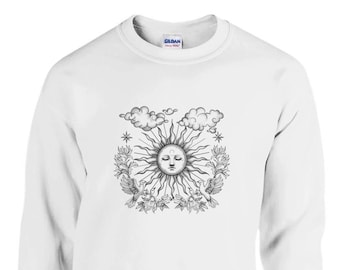 Sunshine On A Cloudy Day Sweater | Celestial Mindful Winter Sweater | Classic Unisex Crewneck Sweatshirt | Gildan® 18000