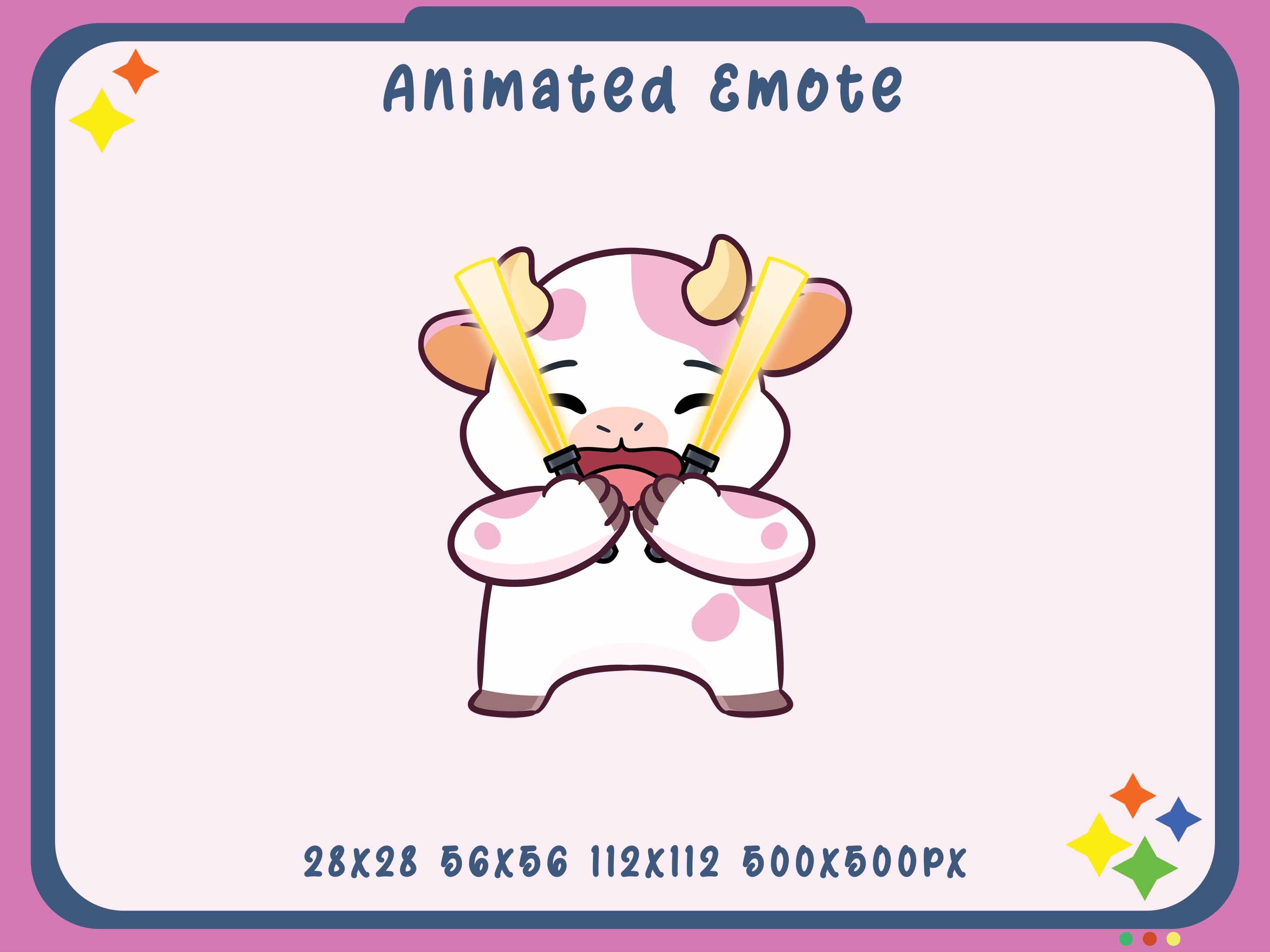 Animated Cow LightStick Emote: Twitch, YouTube, Discord (Digital Download)