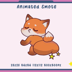 Cute Fox Twerk Ass  Animated Twitch Youtube Kick Discord Emote, Twerk Emoji, Butt Twerk Animated Emote