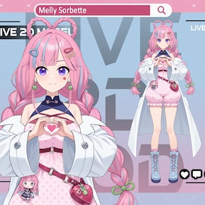 Anime VTuber Model: Candy Potion Alchemist - Melly Sorbette Live2D Rig