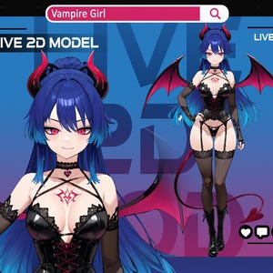 Demone Notte Succubus Ragazza Vtuber Modello, Succubus Demone Notte Live2D Vtuber Studio, Modello Stream OBS, Demone Ragazza Vtuber Modello, Modello Stream