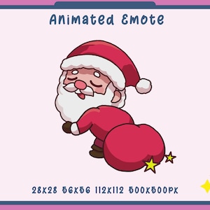 Funny Santa Twerk Animated Emote: Twitch, YouTube, Discord (Digital Download)
