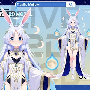 Lunar Rabbit VTuber Model: Anime Live2D-avatar voor streaming