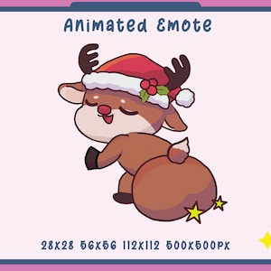 Christmas Reindeer Twerk Animated Emote: Twitch, YouTube, Discord (Digital Download)