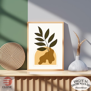 Boho Botanical Line Art Print: Minimalist Scandinavian Home Decor (Digital Download)