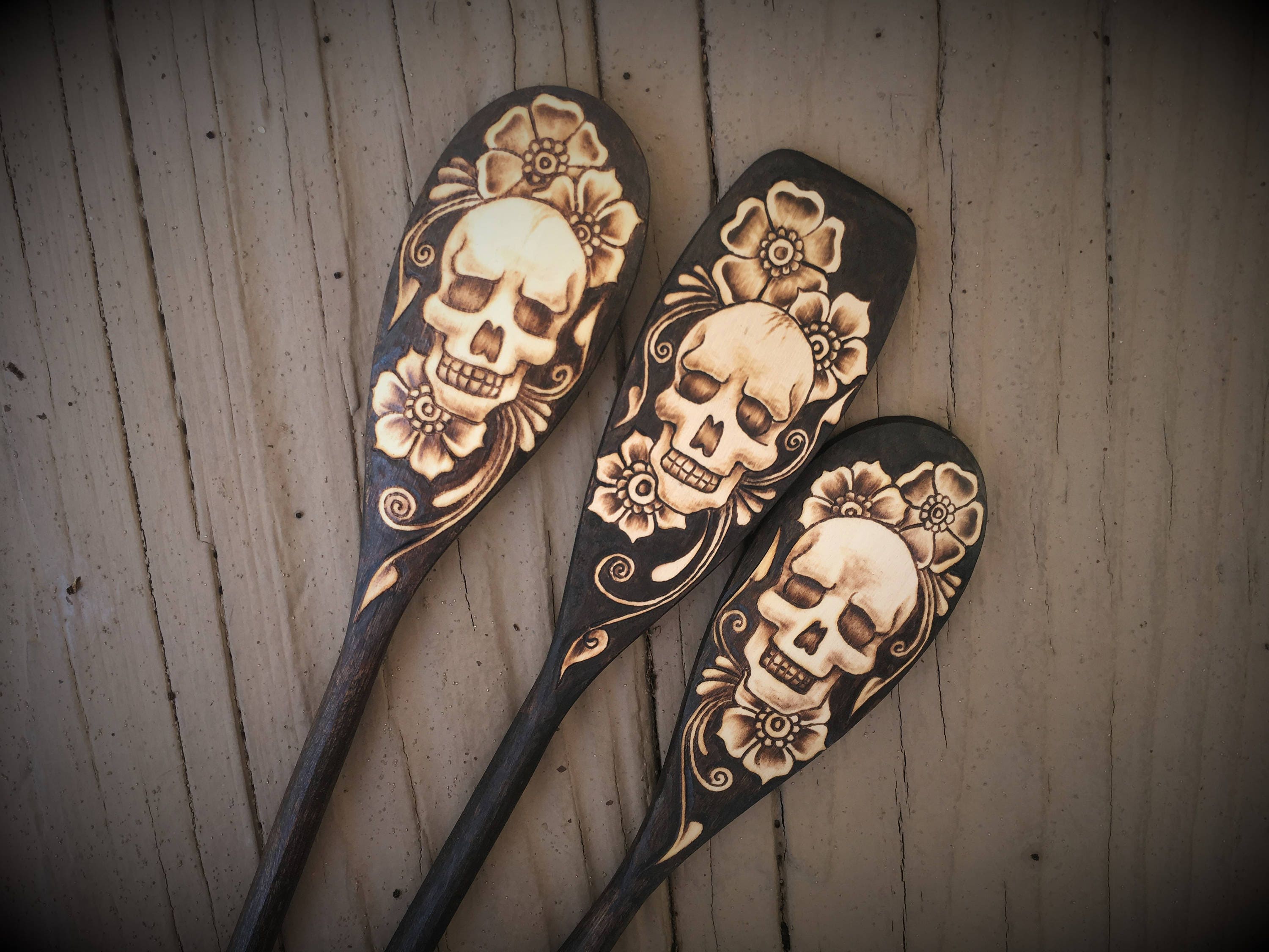 Skull Spoon Set of 3 Made to Order Etsy