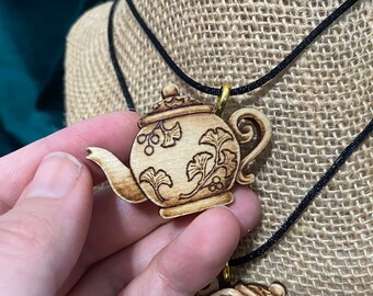 Pendant - Charming Teapot 4 (LEFT facing)