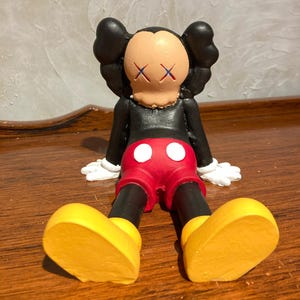 Hand-Painted KAWS Companion Sculpture: Pop Art Desk Decor