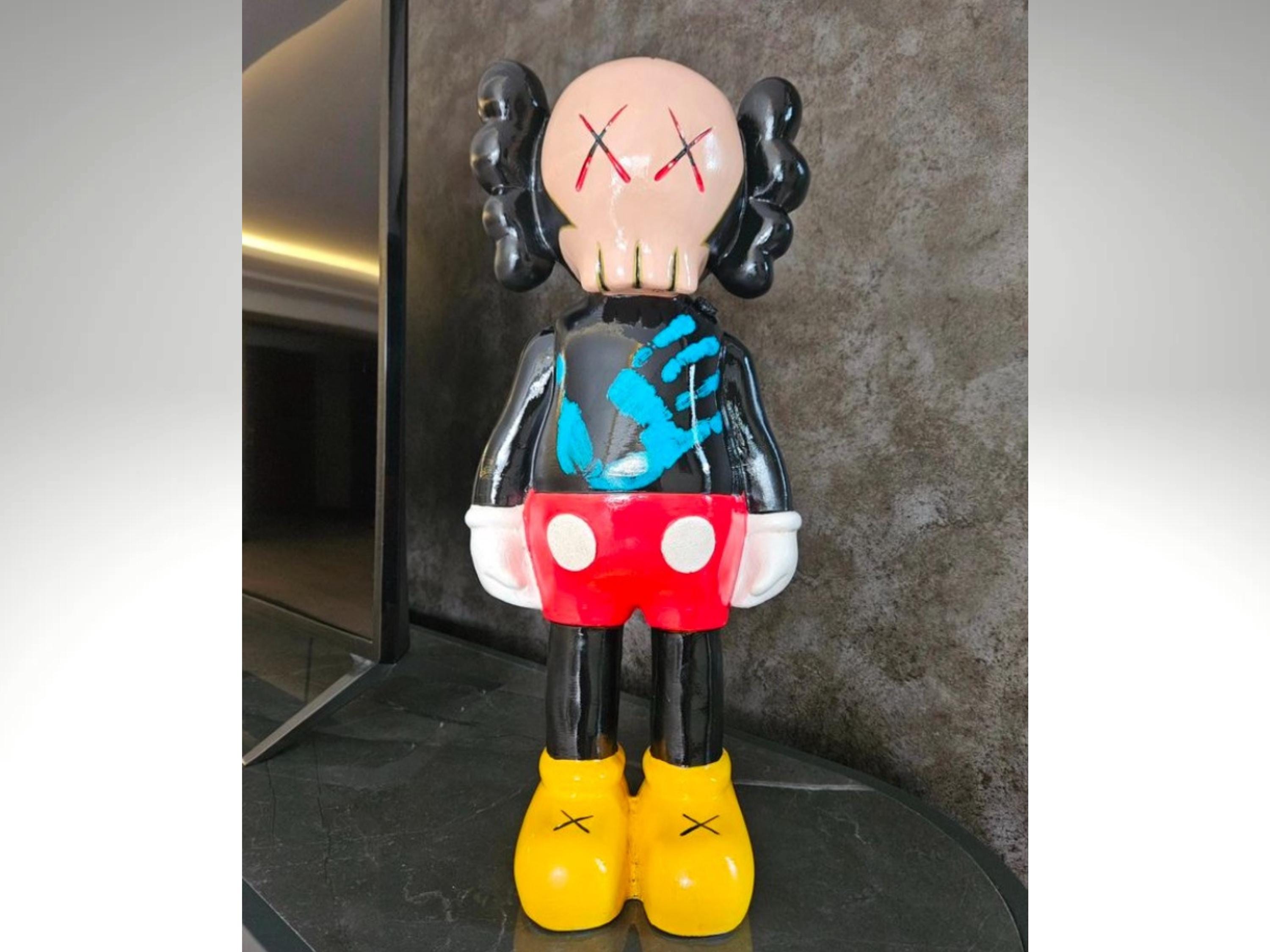 Hand-painted KAWS Companion Sculpture: Pop Art Home Decor (10.2 In