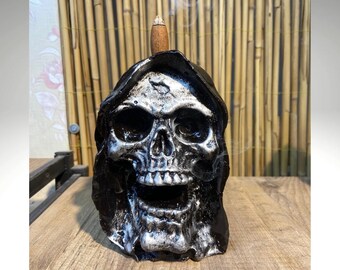 Queimador de incenso de caveira feito à mão: presente de decoração gótica para casa