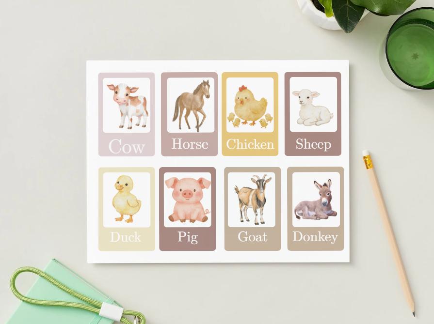 Printable 80 Animal Flash Cards for Toddlers & Preschoolers | Learning ...