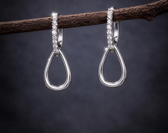 Sterling Silver Drop Earrings with Swarovski Crystals
