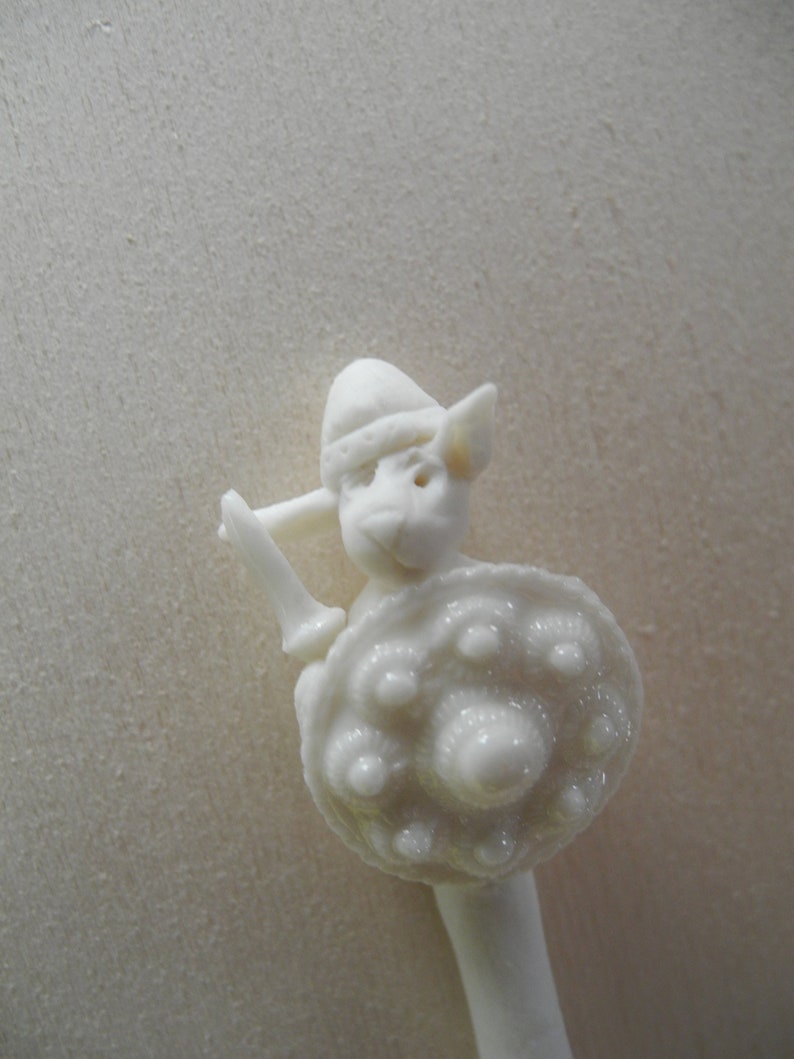in white porcelain Viking warrior spoon sugar scoop