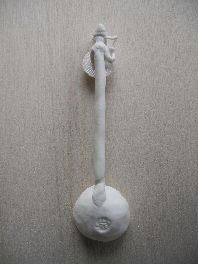 in white porcelain Viking warrior spoon sugar scoop