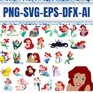 200+ Files Little Mermaid SVG bundle, Ariel Clipart, Little mermaid Png, Princess Ai, Png, Svg, Png, Dxf, Eps, Instant Digital Download