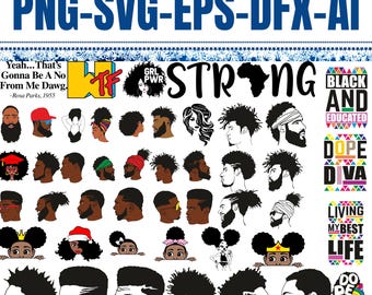 1000 files Afro Woman Bundle, Afro man SVG, Afro Girl Svg, Afro Queen Svg, Afro Lady Svg, Curly Hair Svg, Black Woman, African