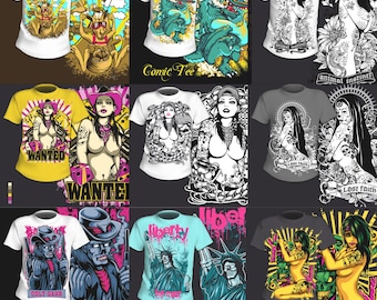 15 Premium T-Shirt Bundle Vector / Disegni vettoriali di alta qualità / Perfetto per abbigliamento personalizzato / Download immediato / Uso commerciale