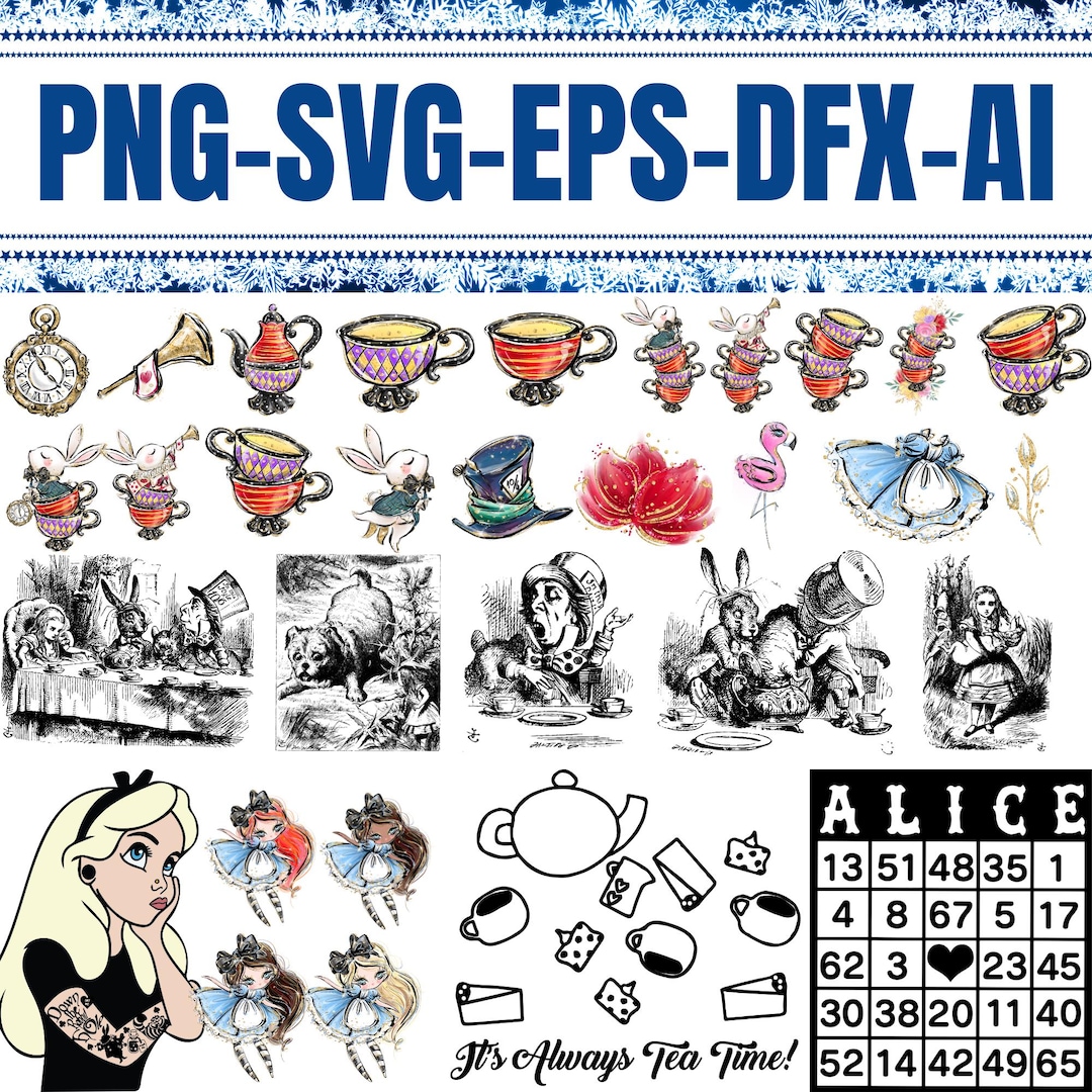 Alice in Wonderland 300+ Files SVG Bundle, Princess Svg Alice in ...