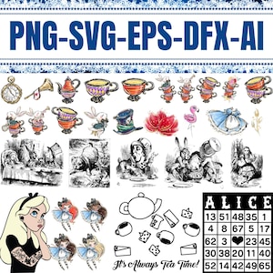Alice in Wonderland 300+ files SVG Bundle, Princess svg Alice in Wonderland PNG, Clipart Files, Cut Digital Files, Silhouette Cricutlogo