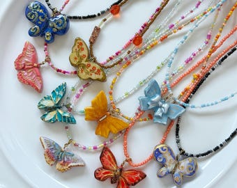 Kawaii butterfly Jewelry, Ginkgo Leaf InspirationPendant, Pendant for Necklace