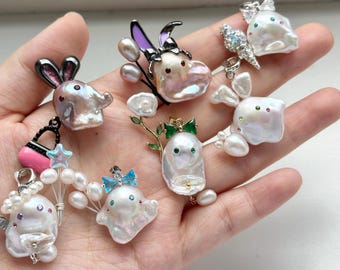 Cute Baroque Pearl Pendant, Animals Necklace, Pearl Jewelry, handmade Pendant, Gift For Her