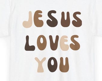 Jesus älskar dig-skjorta, kristen skjorta, Jesus-skjorta, korsskjorta