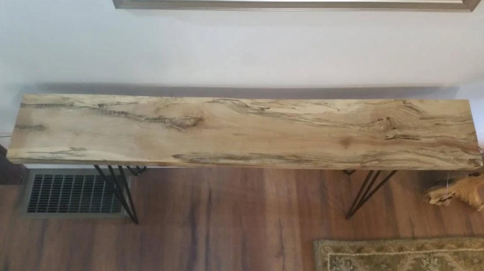 Maple Console Table With Steel Hairpin Legs. Sofa Table, Entry Table - Etsy