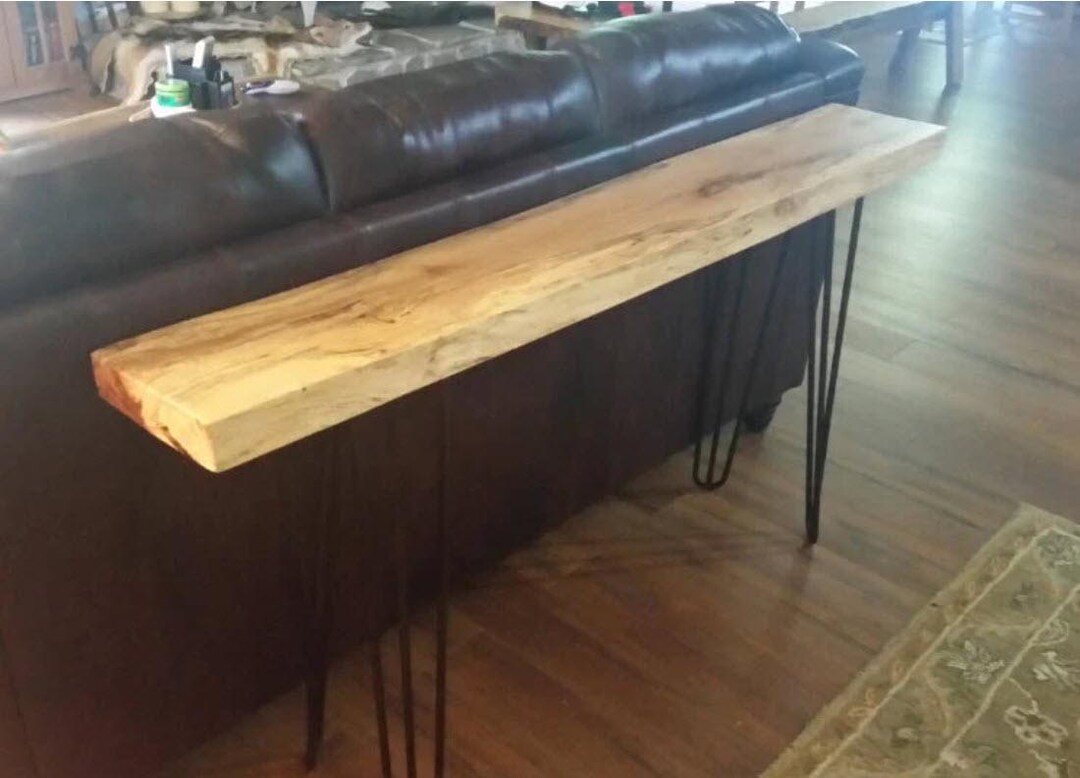 Maple Console Table With Steel Hairpin Legs. Sofa Table, Entry Table - Etsy