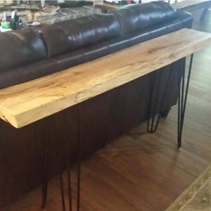 Maple Console Table With Steel Hairpin Legs. Sofa Table, Entry Table - Etsy